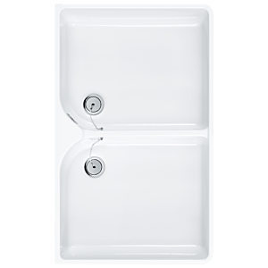 Villeroy & Boch Doppelspülbecken O.novo 63320001 89,5 x 22 x 50 cm, mit Überlauf, weiss alpin