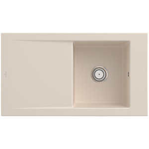 Villeroy & Boch Timeline évier encastré 330701FU avec jeu de déchets et fonctionnement manuel, Ivoire
