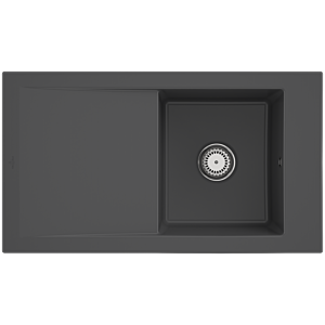 Villeroy & Boch Timeline Einbauspüle 330701i4 mit Ablaufgarnitur und Handbetätigung, Graphit