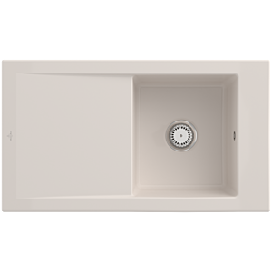 Villeroy & Boch Timeline sink 330701KR with waste set and manual operation, crema