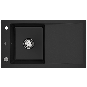 Villeroy und Boch Timeline 50 Flat Flächenbündige Spüle 33072FJ0 mit Ablaufgarnitur und Exzenterbetätigung, Chromit