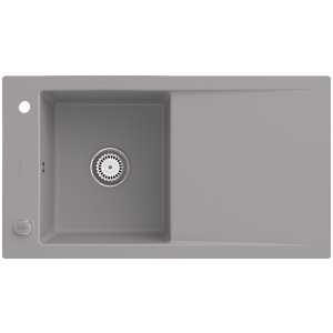 Villeroy and Boch Timeline 50 Flat flush-mounted sink 33072FKD with drain fitting and eccentric actuation, Fossil