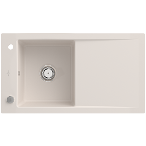 Villeroy and Boch Timeline 50 Flat flush-mounted sink 33072FKR with drain fitting and eccentric actuation, Crema