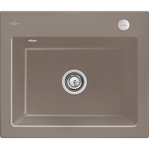 Évier à encastrer Villeroy et Boch Subway 60 S 330902TR avec garniture de vidage , commande excentrique, 600 x 510 mm, bois CeramicPlus