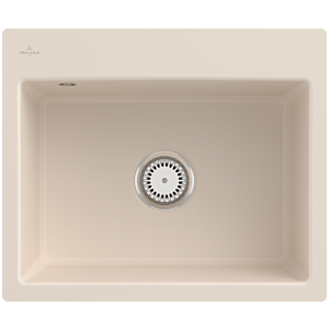 Villeroy and Boch Subway Flush-fitting sink 33091FFU with waste set and manual operation, Ivory