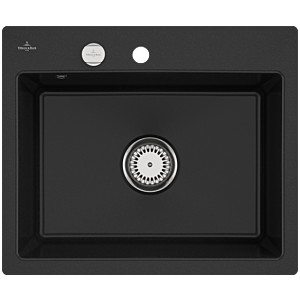 Villeroy and Boch Subway flush-mounted sink 33092FJ0 with waste set and eccentric operation, chromite