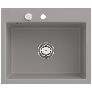 Villeroy and Boch Subway flush-mounted sink 33092FKD with waste set and eccentric operation, Fossil