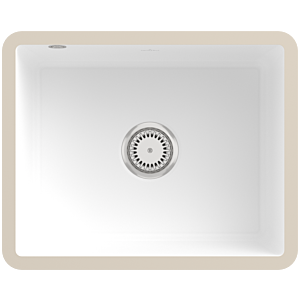 Villeroy et Boch match0 331001RW avec ensemble de déchets et opération manuelle, Stone White