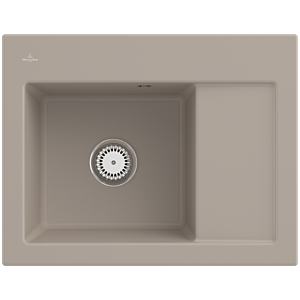 Villeroy and Boch Subway 45 Compact built-in sink 331201AM left, with waste set, manual operation, 650 x 510 mm, almond CeramicPlus