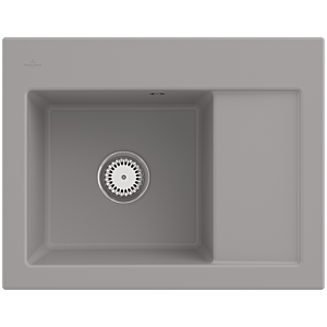 Villeroy und Boch Subway 45 Compact Einbauspüle 331201KD links, mit Ablaufgarnitur, Handbetätigung, 650 x 510 mm, fossil CeramicPlus