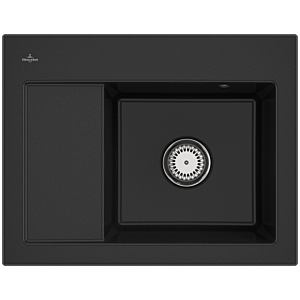 Villeroy and Boch Subway 45 Compact built-in sink 331301J0 right, with waste set, 650 x 510 mm, manual operation, chromite CeramicPlus