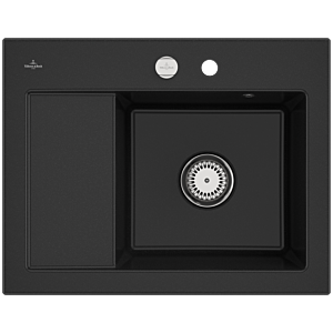 Villeroy and Boch Subway 45 Compact built-in sink 331302J0 right, with waste set, pop-up waste, 650 x 510 mm, chromite CeramicPlus