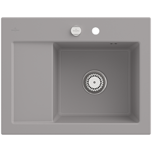 Villeroy and Boch Subway 45 Compact built-in sink 331302KD right, with waste set, pop-up waste, 650 x 510 mm, fossil CeramicPlus