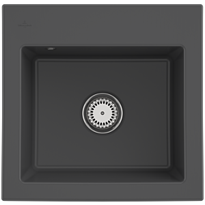 Évier encastrable Villeroy et Boch Subway 50 S 331501i4 avec garniture de vidage , 525 x 510 mm, commande manuelle, graphite CeramicPlus