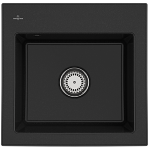 Évier encastrable Villeroy et Boch Subway 50 S 331501J0 avec garniture de vidage , 525 x 510 mm, commande manuelle, chromite CeramicPlus