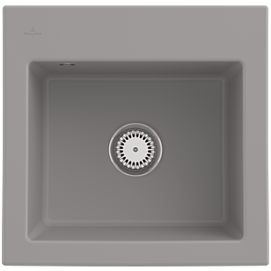 Évier encastrable Villeroy et Boch Subway 50 S 331501KD avec garniture de vidage , 525 x 510 mm, commande manuelle, Fossil CeramicPlus