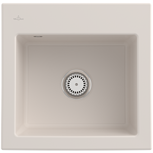 Villeroy and Boch Subway 50 S built-in sink 331501KR with waste set, 525 x 510 mm, manual operation, crema CeramicPlus