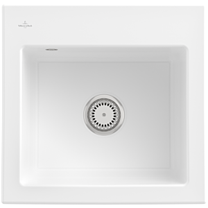 Évier encastrable Villeroy et Boch Subway 50 S 331501R1 avec garniture de vidage , 525 x 510 mm, commande manuelle, blanc alpin CeramicPlus