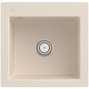 Villeroy et Boch Évier de Subway avec garniture de vidage et commande manuelle, Ivoire