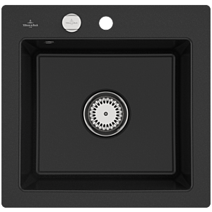 Villeroy and Boch Subway flush-mounted sink 33152FJ0 with waste set and eccentric actuation, chromite