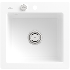 Villeroy and Boch Subway flush-mounted sink 33152FKG with waste set and eccentric operation, Snow White