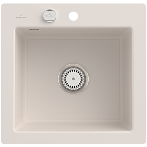 Villeroy and Boch Subway flush-mounted sink 33152FKR with drain fitting and eccentric actuation, Crema