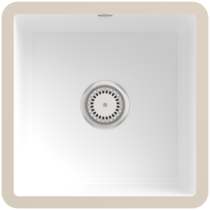 Villeroy et Boch comptoir match0 332501RW avec ensemble de déchets et fonctionnement manuel, Stone White