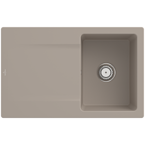 Villeroy und Boch Siluet Spüle 333401AM mit Ablaufgarnitur und Handbetätigung, Almond