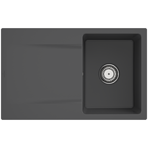 Villeroy und Boch Flächenbündige Spüle 33341Fi4 mit Ablaufgarnitur und Handbetätigung, Graphit