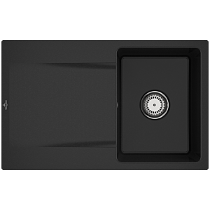 Villeroy und Boch Flächenbündige Spüle 33341FJ0 mit Ablaufgarnitur und Handbetätigung, Chromit