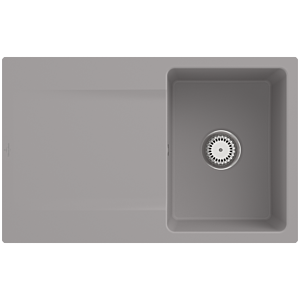 Villeroy und Boch Flächenbündige Spüle 33341FKD mit Ablaufgarnitur und Handbetätigung, Fossil