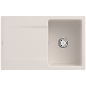 Villeroy und Boch Flächenbündige Spüle 33341FKR mit Ablaufgarnitur und Handbetätigung, Crema