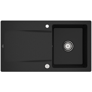 Villeroy &amp; Boch Siluet évier encastrable 333502J0 avec garniture de vidage et actionnement excentrique, chromite