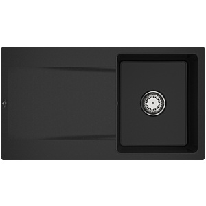 Évier à Villeroy et Boch avec garniture de vidage et fonctionnement manuel, chromite