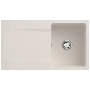 Villeroy et Boch Évier affleurant 33351FKR avec garniture de vidage et fonctionnement manuel, crema