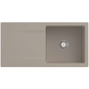 Villeroy und Boch Siluet Spüle 333601AM mit Ablaufgarnitur und Handbetätigung, Almond