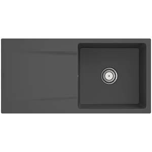 Villeroy und Boch Siluet Flächenbündige Spüle 33361Fi4 mit Ablaufgarnitur und Handbetätigung, Graphit