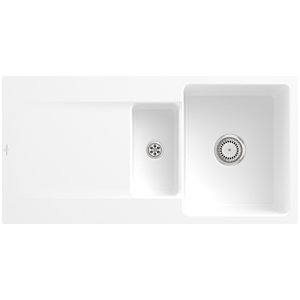 Villeroy et Boch Siluet Villeroy et Boch encastrer 33371FRW avec ensemble de déchets et opération manuelle, Stone White