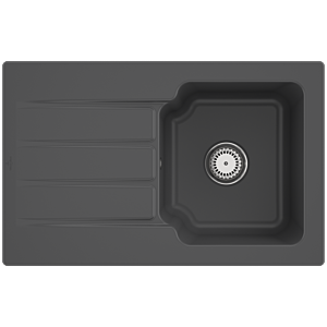 Villeroy et Boch Architectura MetalRim évier 334001i4 Graphit , garniture de vidange avec commande manuelle