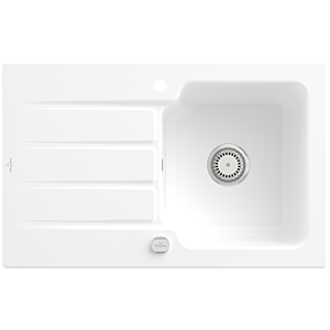 Villeroy et Boch Architectura évier 334002RW Stone White, garniture de vidange avec actionnement excentrique