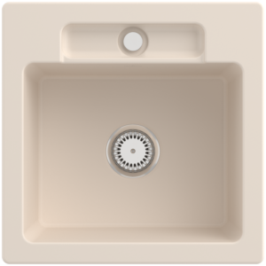 Villeroy et Boch Siluet évier 334501FU avec garniture de vidage et commande manuelle, ivoire