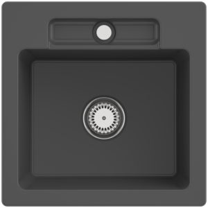 Villeroy et Boch Siluet évier 334501i4 avec garniture de vidage et fonctionnement manuel, Graphit