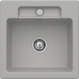 Villeroy and Boch Siluet flush-mounted sink 33452FKD with drain fitting and eccentric actuation, Fossil
