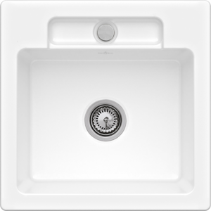 Villeroy and Boch Siluet flush-mounted sink 33452FKG with waste set and eccentric operation, Snow White