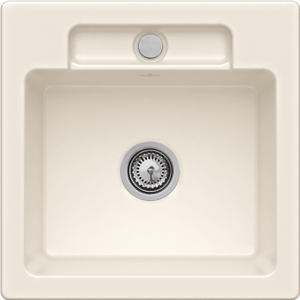 Villeroy et Boch Siluet évier à chasse d&#39;eau 33452FKR avec garniture de vidage et actionnement excentrique, Crema