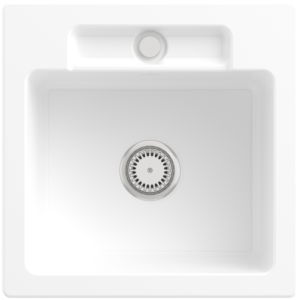 Villeroy et Boch Siluet évier 334501R1 avec garniture de vidage et fonctionnement manuel, blanc