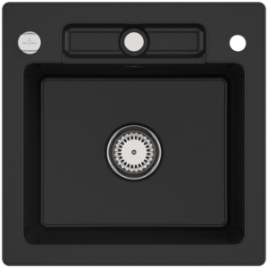 Villeroy und Boch Siluet Spüle 334502J0 mit Ablaufgarnitur und Exzenterbetätigung, Chromit