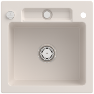 Villeroy und Boch Siluet Spüle 334502KR mit Ablaufgarnitur und Exzenterbetätigung, Crema