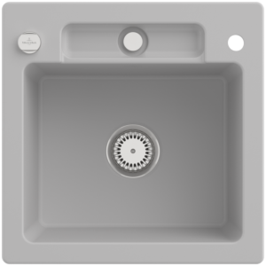 Villeroy et Boch Siluet évier 334502SM avec garniture de vidage et actionnement excentrique, Vapeur