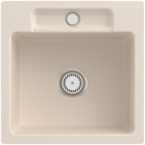 Villeroy und Boch Siluet Flächenbündige Spüle 33451FFU mit Ablaufgarnitur und Handbetätigung, Ivory